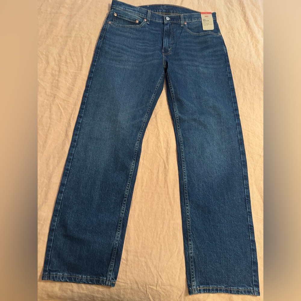 Levi's Men's 505 Medium Blue Straight-Leg Jeans 36x32